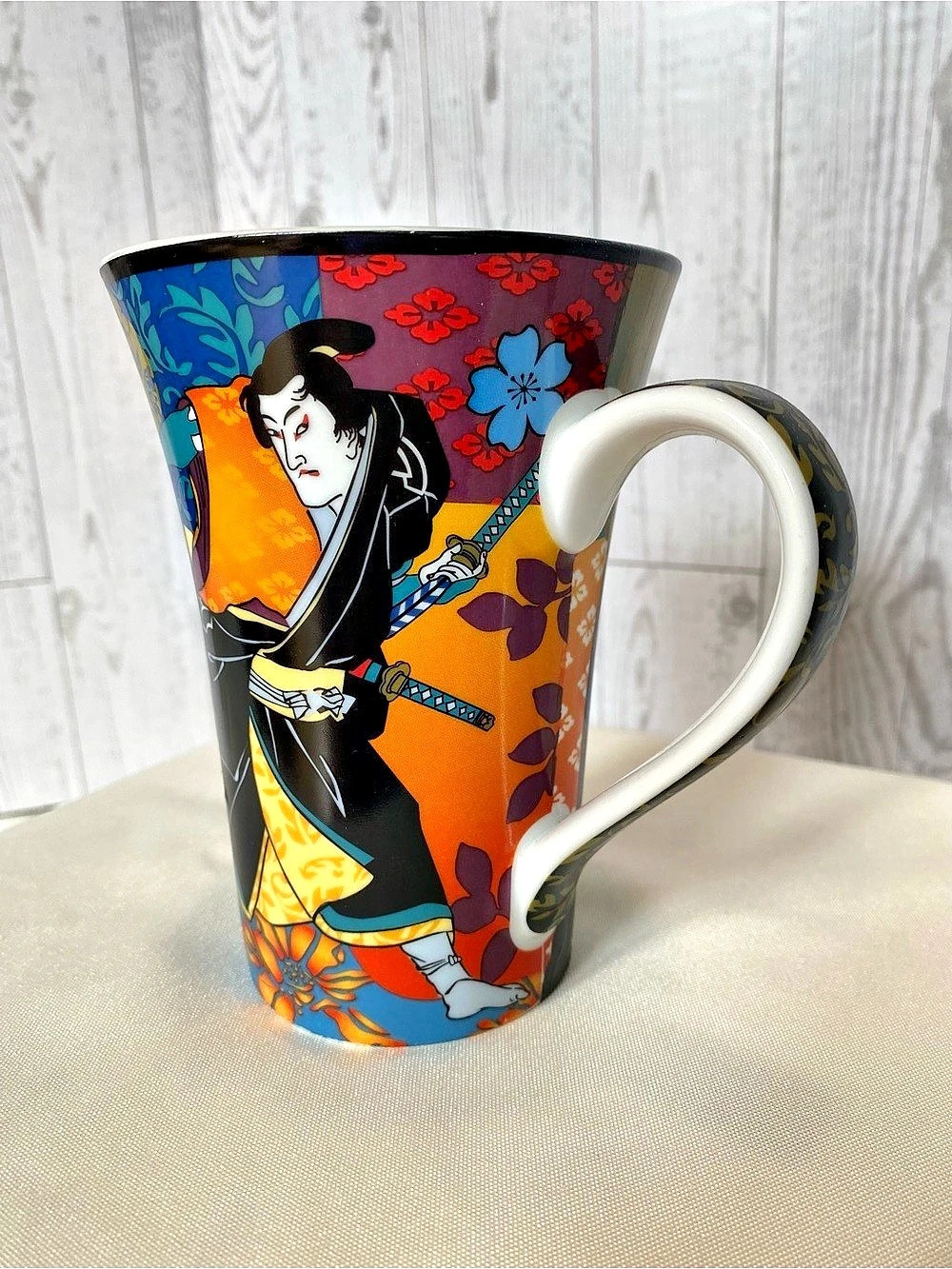 World Market Samurai Print Ceramic Multicolor Mug